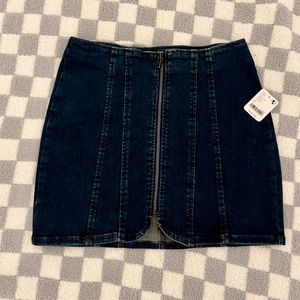 Free People jean stretchy mini skirt